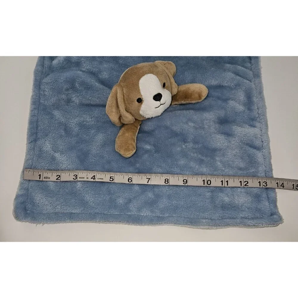 Carter's Blue Brown Puppy Dog Lovey Plush Stuffed Animal Baby Toy SOFT Fleece
